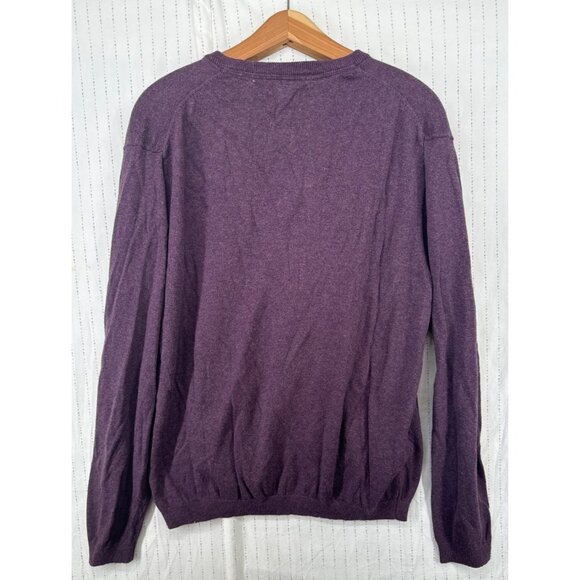 Weatherproof Vintage Mens Sweater Maroon Cashmere Cotton V-Neck Lightwt Luxury - Picture 5 of 10